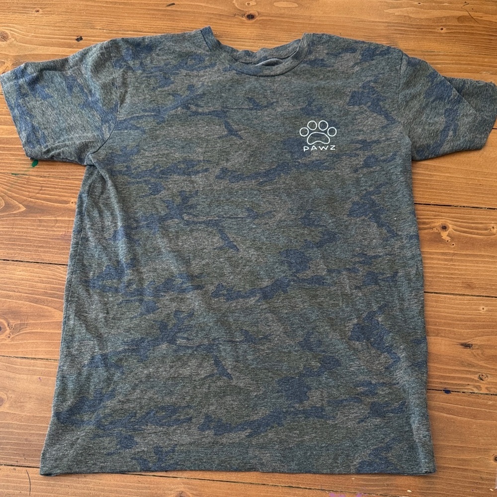 PAWZ Blue and Gray Camo Short Sleeve‎ Tee